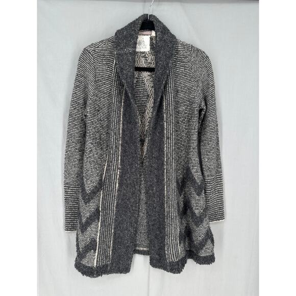 Angel North Anthropologie Cardigan Sweater Small Gray Wool Western Cozy Open - Picture 1 of 6